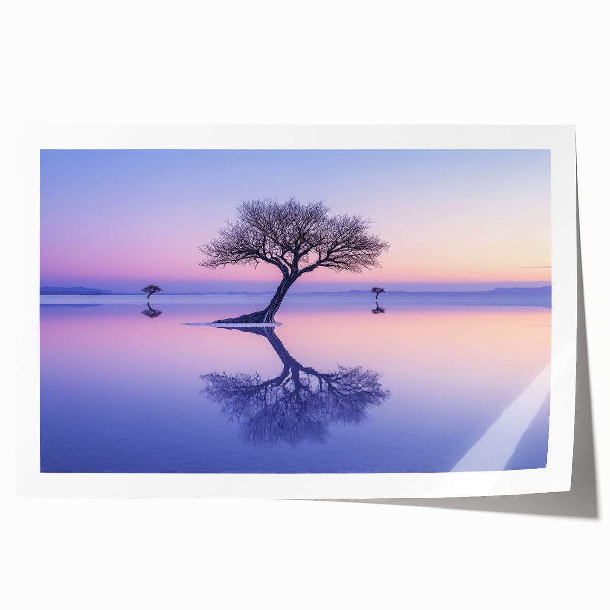Serene Minimalist Landscape Art – Twilight Reflection Print