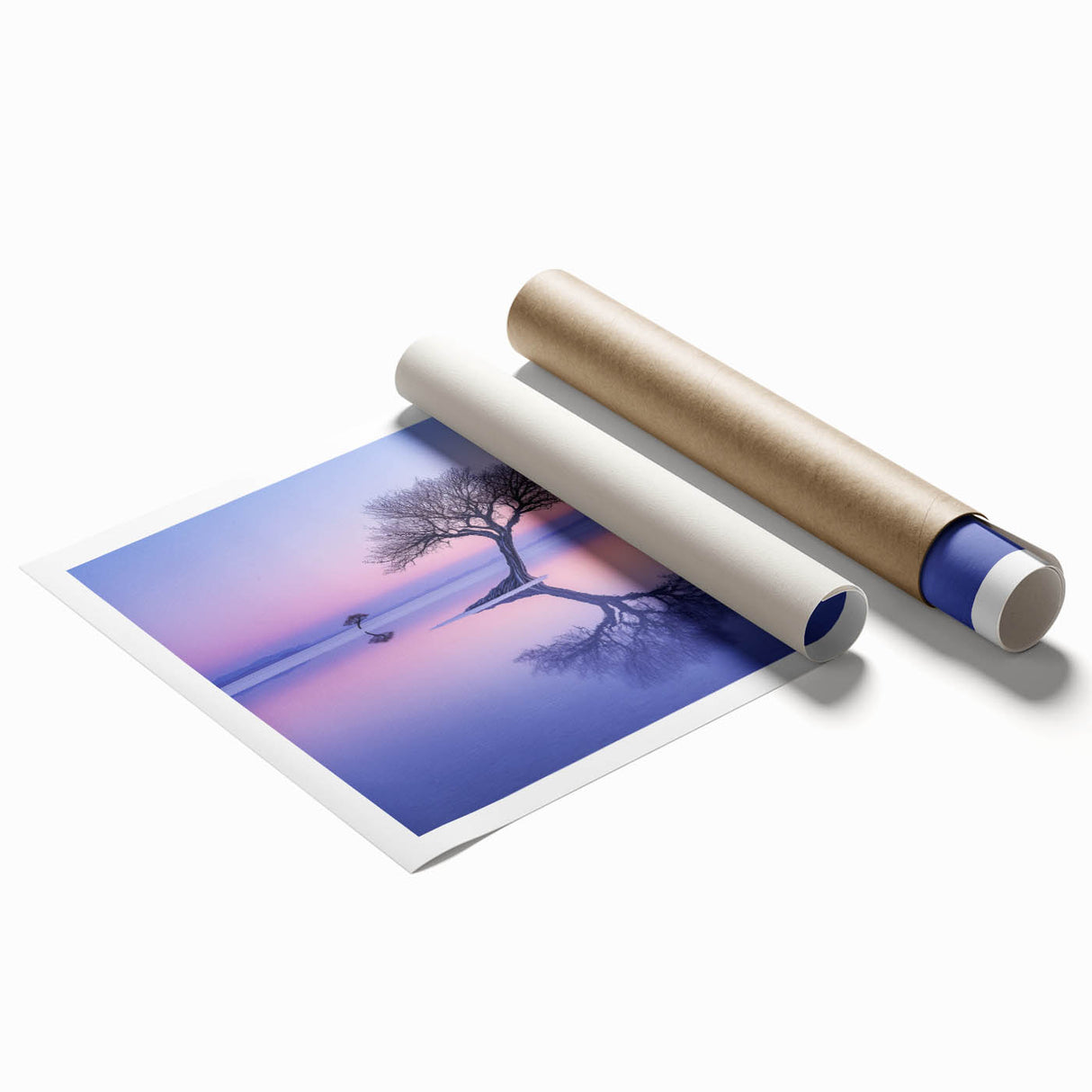Serene Minimalist Landscape Art – Twilight Reflection Print