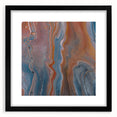 Fluid Acrylic Wall Decor – Rust & Blue Swirling Abstract Canvas