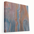 Fluid Acrylic Wall Decor – Rust & Blue Swirling Abstract Canvas