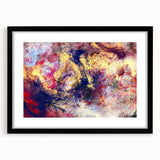 Large Abstract Wall Decor – Cosmic Swirl in Gold, Red & Navy