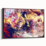 Large Abstract Wall Decor – Cosmic Swirl in Gold, Red & Navy