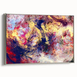 Large Abstract Wall Decor – Cosmic Swirl in Gold, Red & Navy