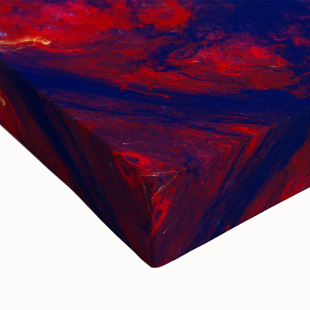 Large Abstract Wall Decor – Cosmic Swirl in Gold, Red & Navy