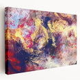 Large Abstract Wall Decor – Cosmic Swirl in Gold, Red & Navy