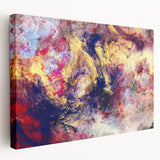 Large Abstract Wall Decor – Cosmic Swirl in Gold, Red & Navy