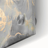 Contemporary Luxury Abstract Paintings – Gray & Gold Canvas