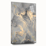 Contemporary Luxury Abstract Paintings – Gray & Gold Canvas