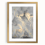 Contemporary Luxury Abstract Paintings – Gray & Gold Canvas