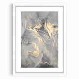 Contemporary Luxury Abstract Paintings – Gray & Gold Canvas