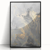 Contemporary Luxury Abstract Paintings – Gray & Gold Canvas