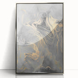 Contemporary Luxury Abstract Paintings – Gray & Gold Canvas