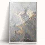 Contemporary Luxury Abstract Paintings – Gray & Gold Canvas