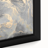 Contemporary Luxury Abstract Paintings – Gray & Gold Canvas