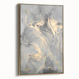Contemporary Luxury Abstract Paintings – Gray & Gold Canvas