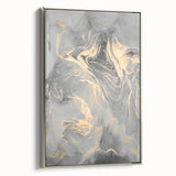 Contemporary Luxury Abstract Paintings – Gray & Gold Canvas