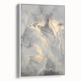 Contemporary Luxury Abstract Paintings – Gray & Gold Canvas