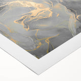 Contemporary Luxury Abstract Paintings – Gray & Gold Canvas