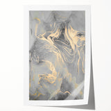 Contemporary Luxury Abstract Paintings – Gray & Gold Canvas