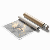 Contemporary Luxury Abstract Paintings – Gray & Gold Canvas