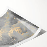 Contemporary Luxury Abstract Paintings – Gray & Gold Canvas