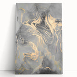 Contemporary Luxury Abstract Paintings – Gray & Gold Canvas