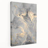 Contemporary Luxury Abstract Paintings – Gray & Gold Canvas