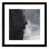 Earthen Harmony Abstracts - Abstract Face Silhouette Art in Black and Gray