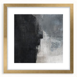 Earthen Harmony Abstracts - Abstract Face Silhouette Art in Black and Gray