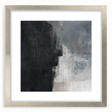 Earthen Harmony Abstracts - Abstract Face Silhouette Art in Black and Gray