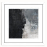 Earthen Harmony Abstracts - Abstract Face Silhouette Art in Black and Gray