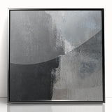 Earthen Harmony Abstracts - Abstract Face Silhouette Art in Black and Gray