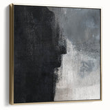 Earthen Harmony Abstracts - Abstract Face Silhouette Art in Black and Gray