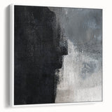 Earthen Harmony Abstracts - Abstract Face Silhouette Art in Black and Gray