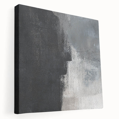 Earthen Harmony Abstracts - Abstract Face Silhouette Art in Black and Gray