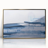 Serene Moody Modern Wall Art – Abstract Blue & White Canvas Print