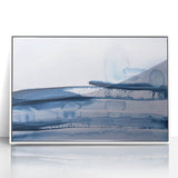 Serene Moody Modern Wall Art – Abstract Blue & White Canvas Print