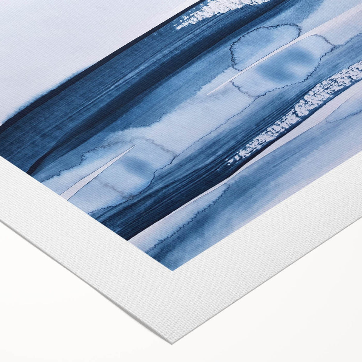 Serene Moody Modern Wall Art – Abstract Blue & White Canvas Print