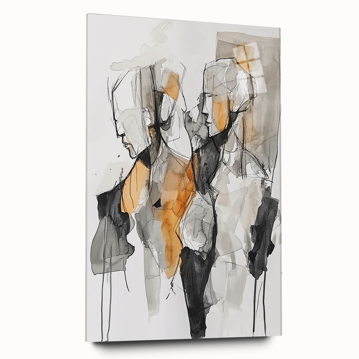 Expressive Abstract Figurative Wall Art – Dual Human Forms