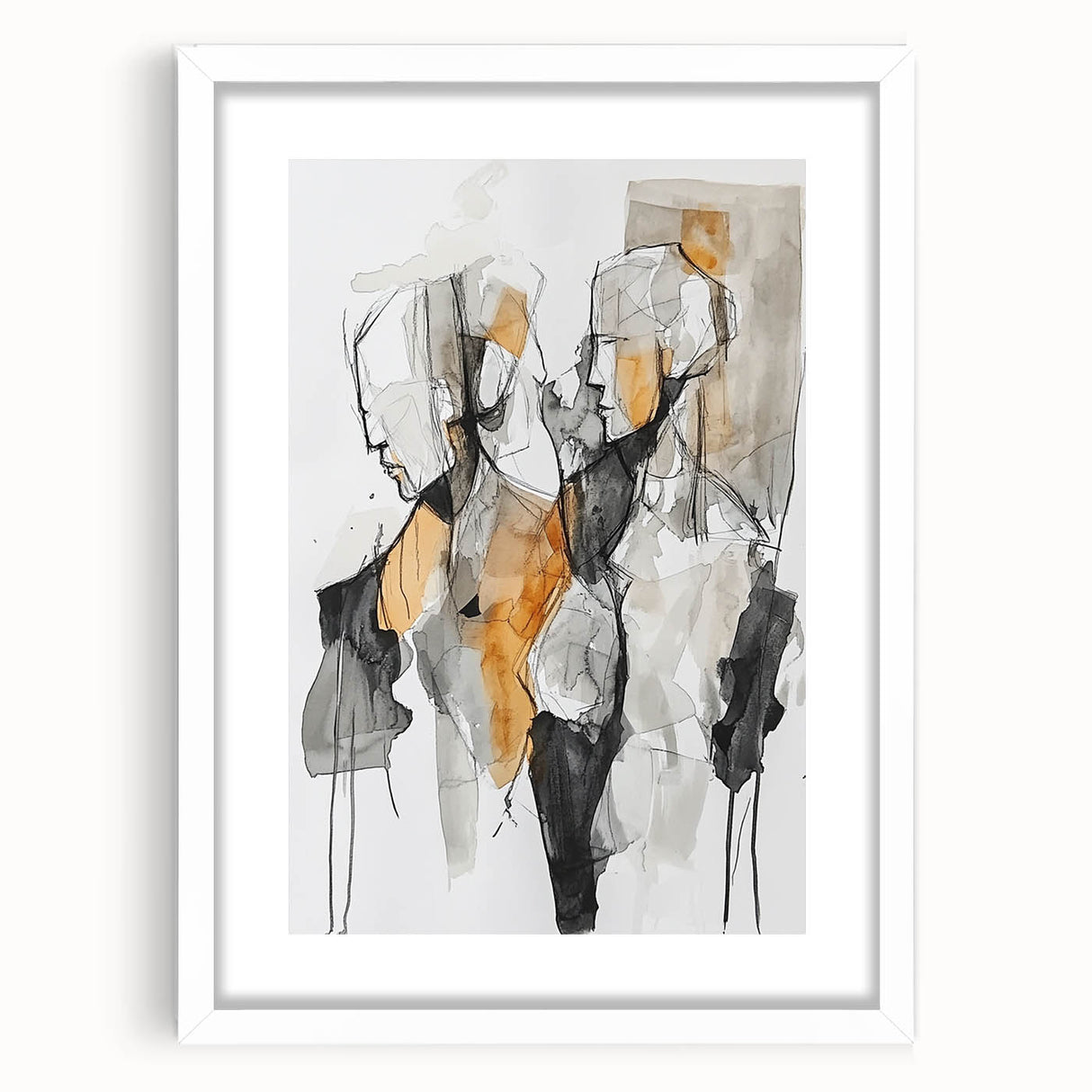 Expressive Abstract Figurative Wall Art – Dual Human Forms