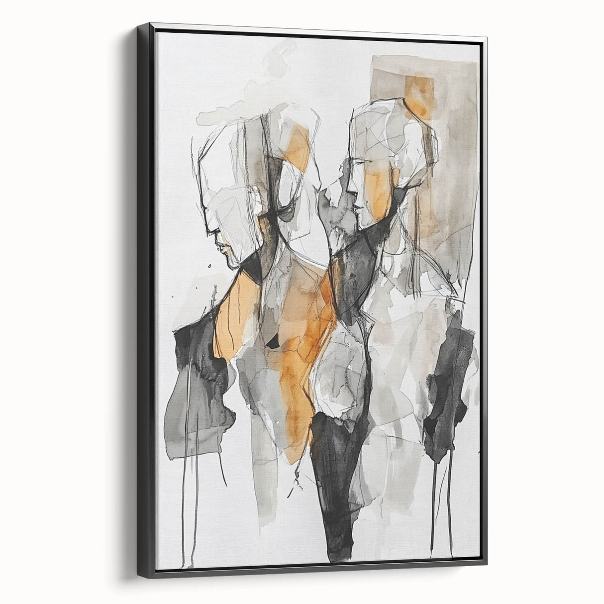 Expressive Abstract Figurative Wall Art – Dual Human Forms