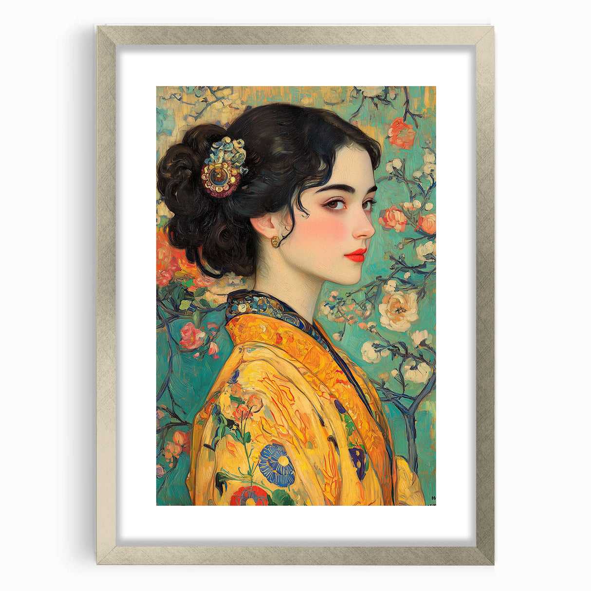 Elegant Abstract Figurative Wall Art – Floral Gold Aesthetic