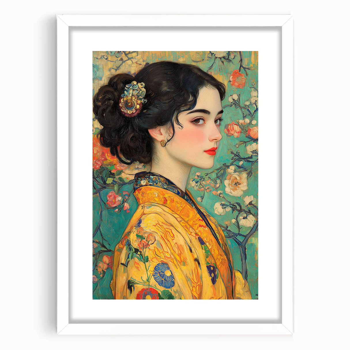 Elegant Abstract Figurative Wall Art – Floral Gold Aesthetic