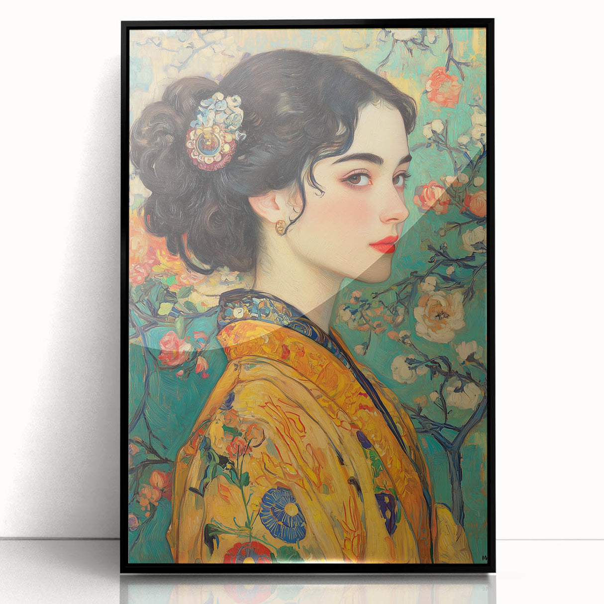 Elegant Abstract Figurative Wall Art – Floral Gold Aesthetic