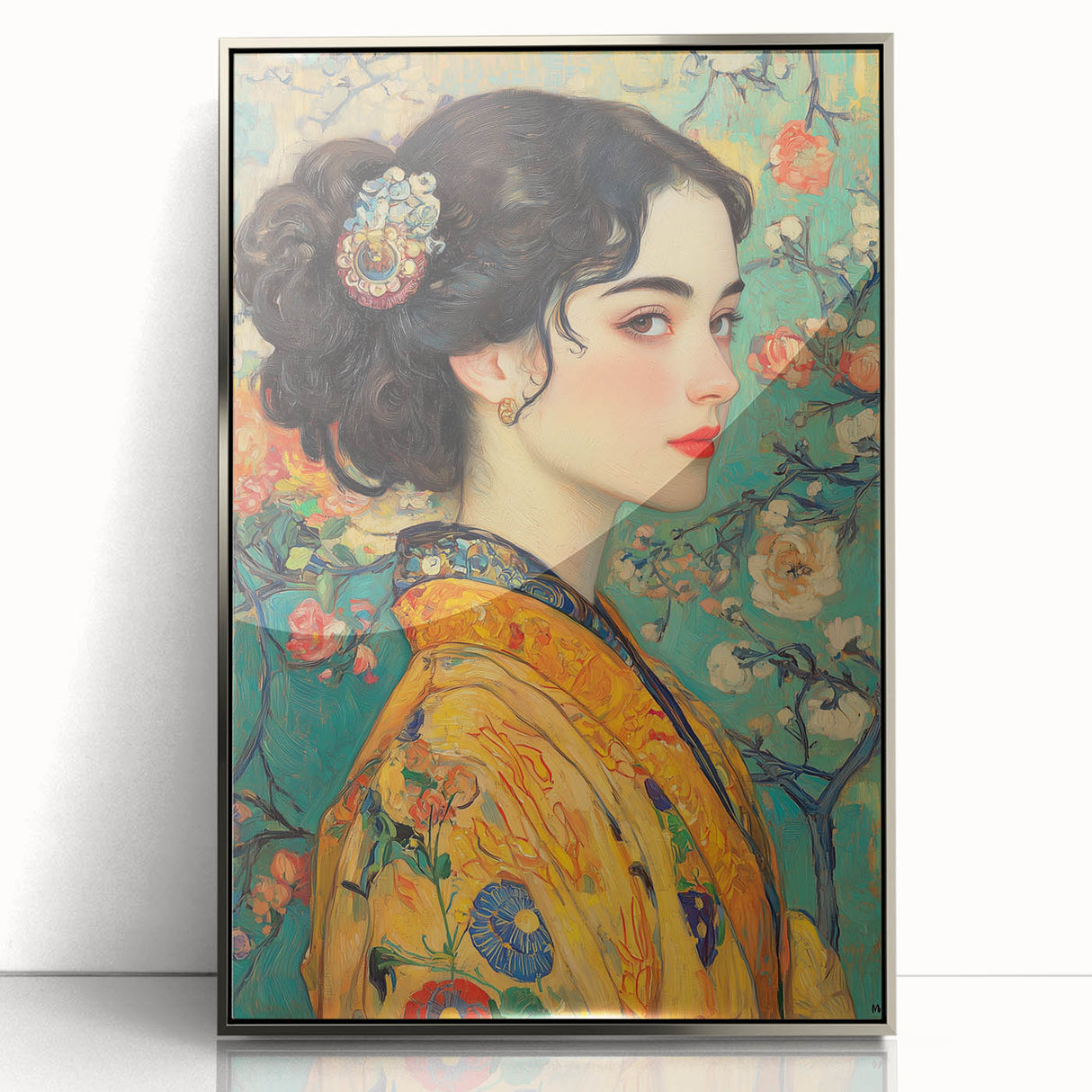 Elegant Abstract Figurative Wall Art – Floral Gold Aesthetic