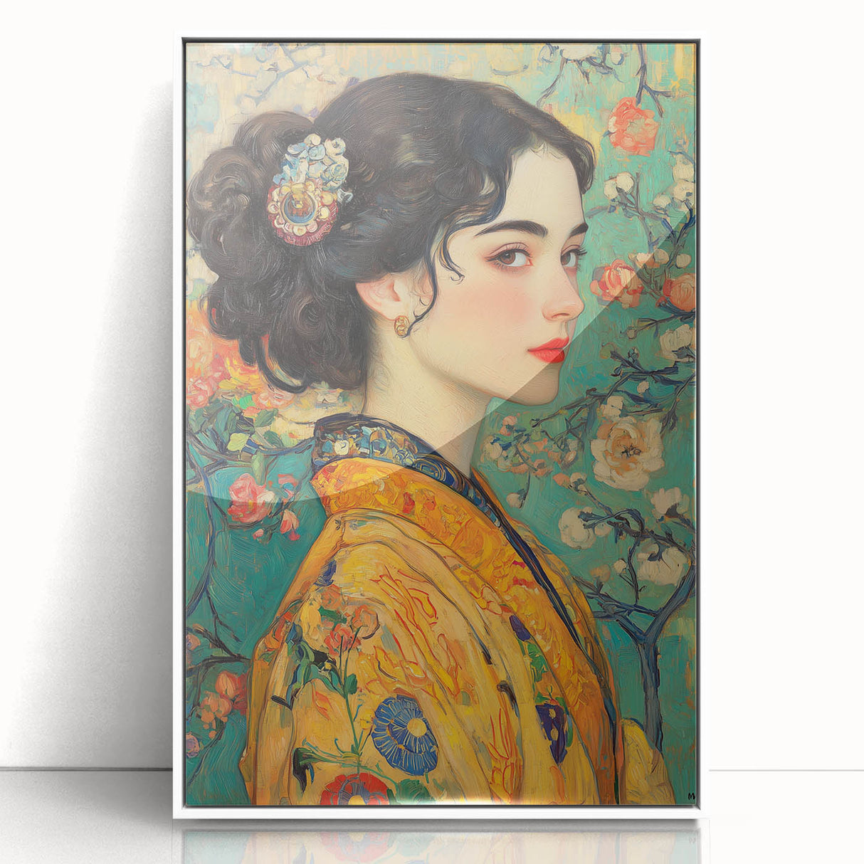 Elegant Abstract Figurative Wall Art – Floral Gold Aesthetic