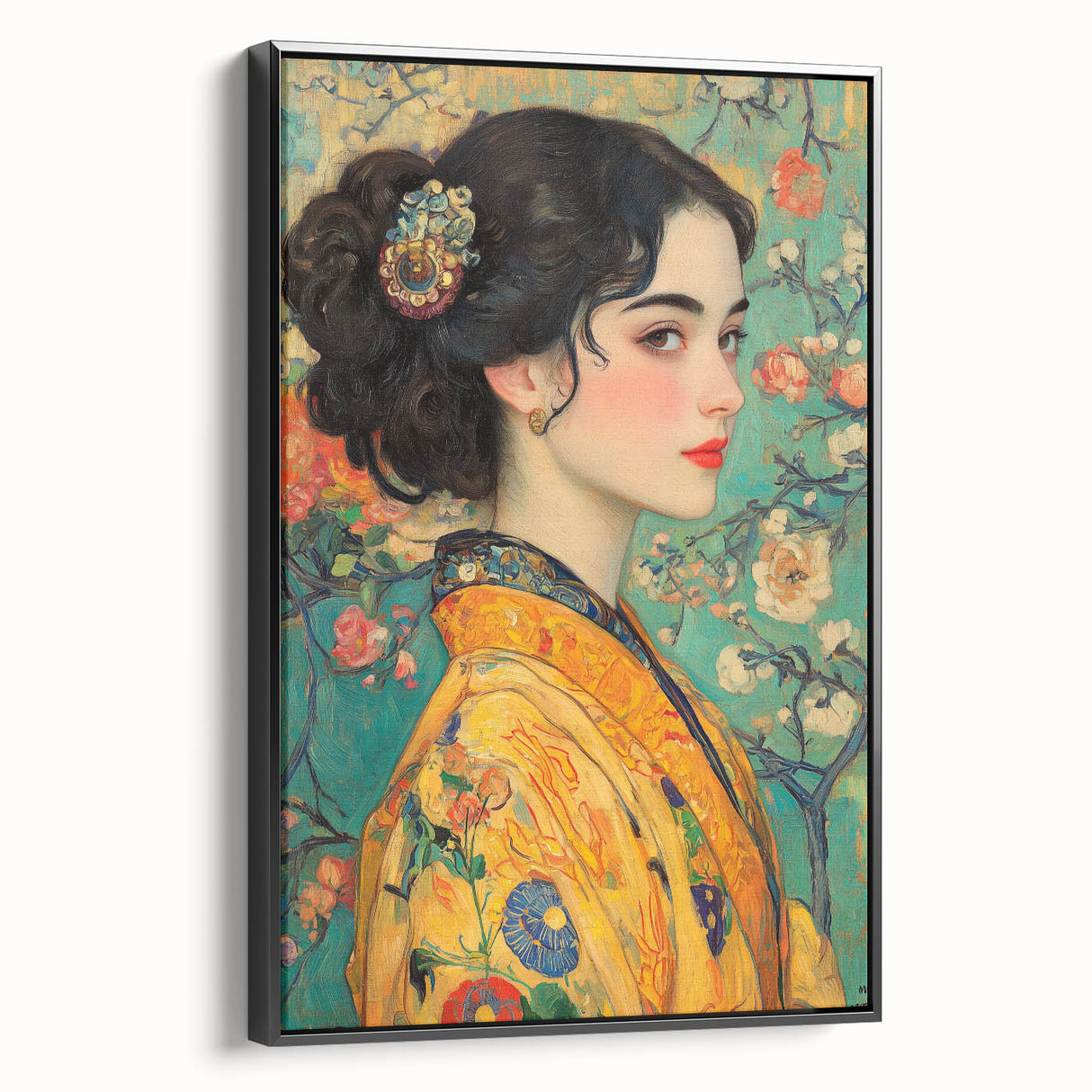 Elegant Abstract Figurative Wall Art – Floral Gold Aesthetic