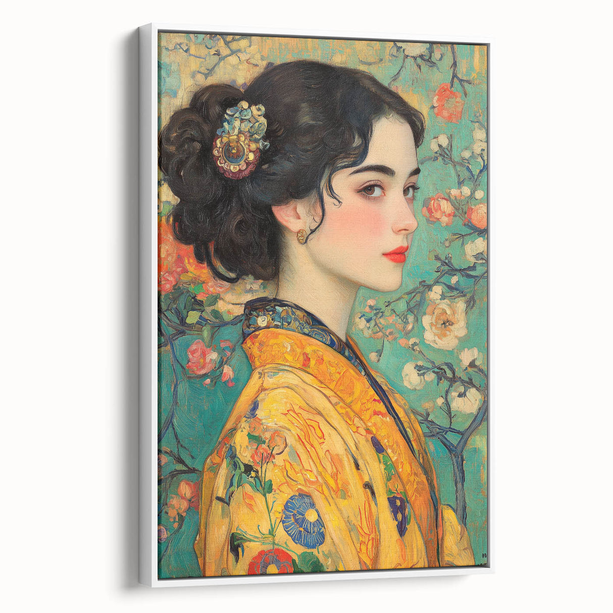 Elegant Abstract Figurative Wall Art – Floral Gold Aesthetic