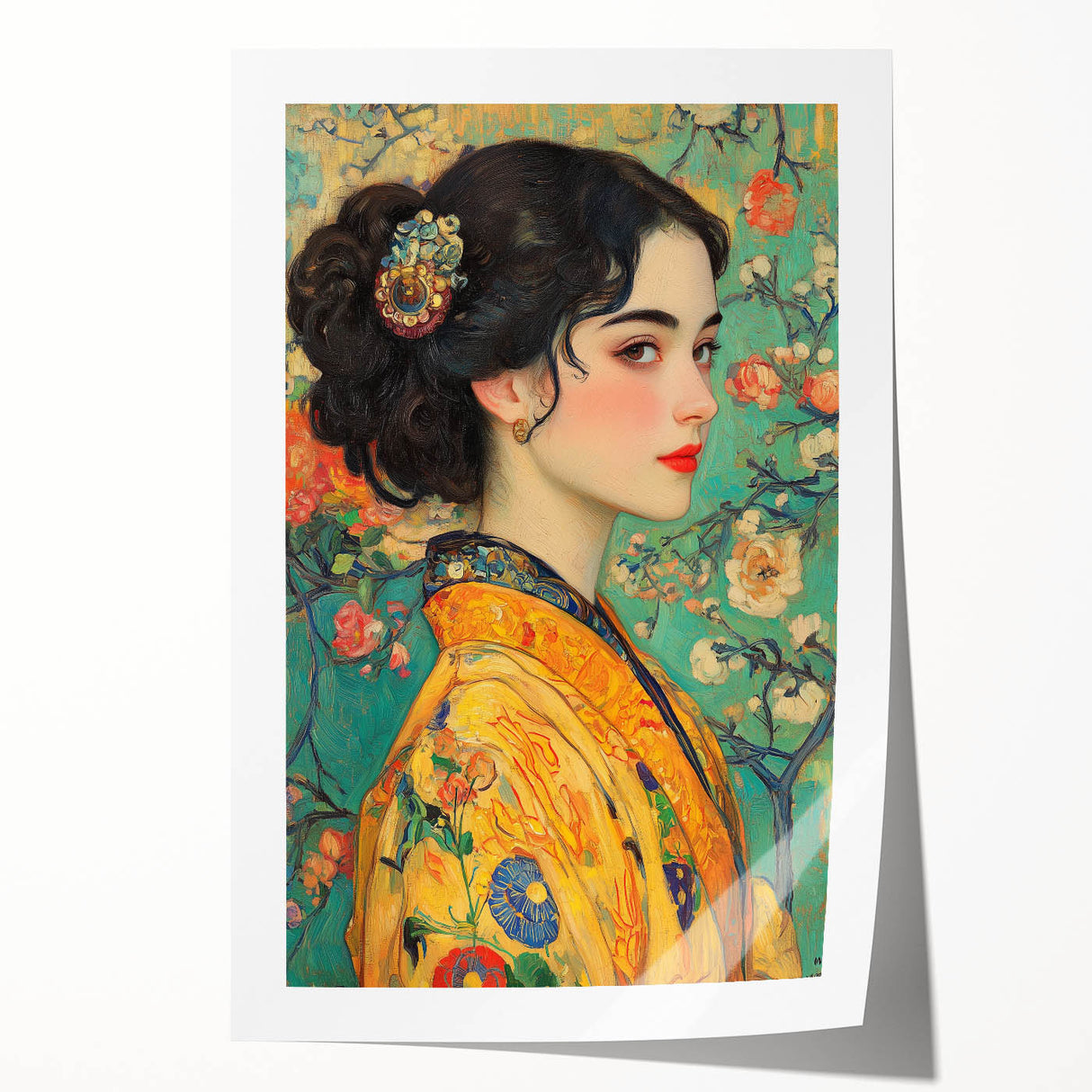 Elegant Abstract Figurative Wall Art – Floral Gold Aesthetic