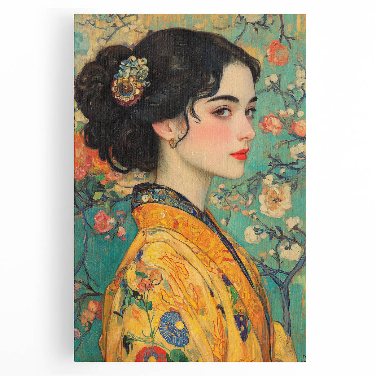 Elegant Abstract Figurative Wall Art – Floral Gold Aesthetic